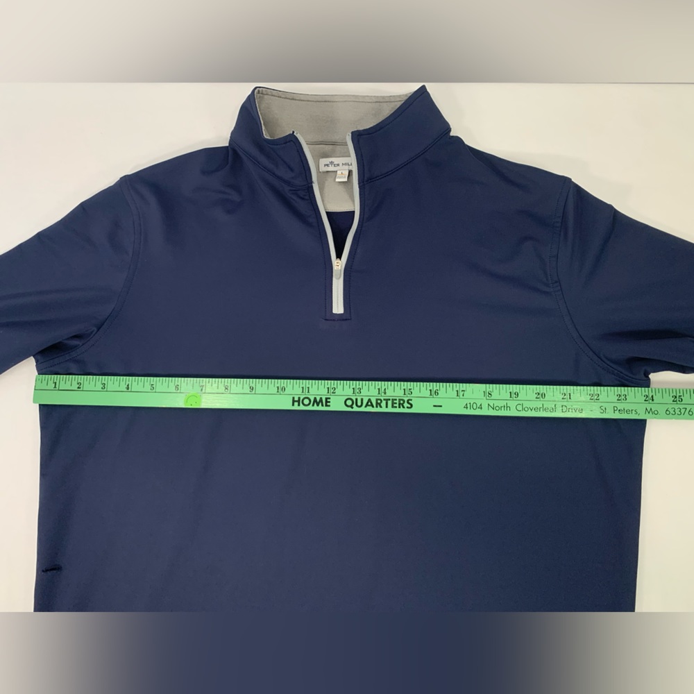 Peter Millar Navy Quarter-Zip Pullover - Picture 6 of 15